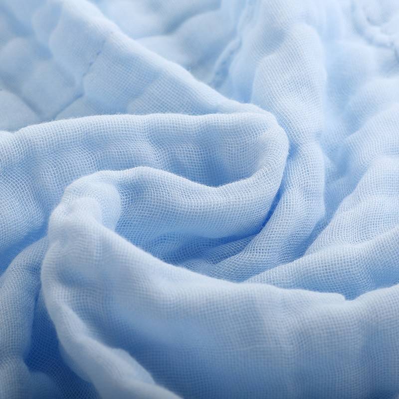 妈妈良品 6层全棉水洗纱布浴巾两条装 粉红色 粉蓝色